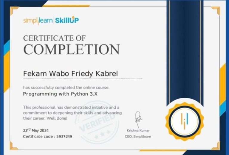 Programming with Python Certificate